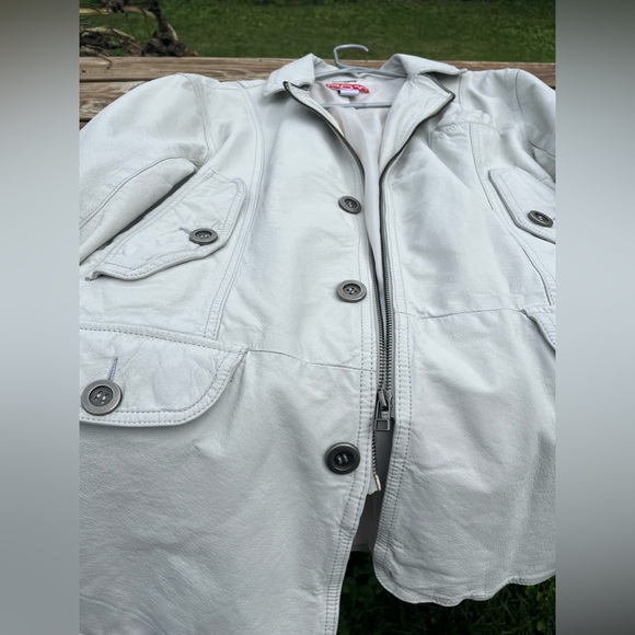 POV 💕White leather jacket💕men’s - Picture 4 of 14